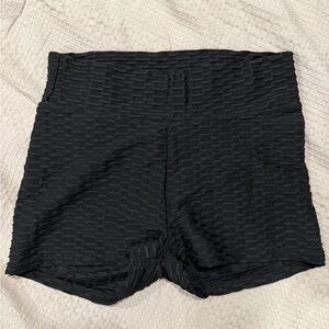 Black Textured Women's Shorts